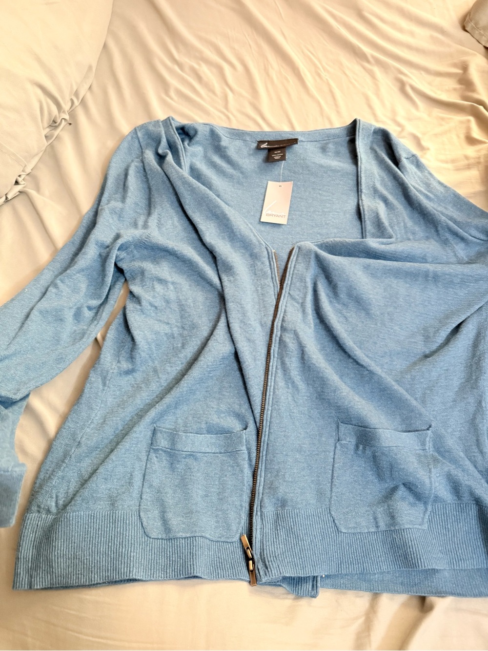 Lane Bryant Light Blue Zip-Front Women's Cardigan